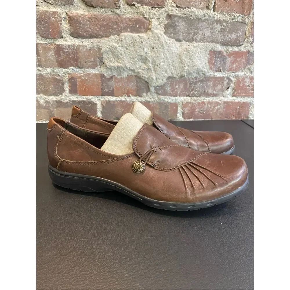 Rockport COBB HILL Collection Brown Leather Paulette Loafer Comfort Shoe CAGO1BR
